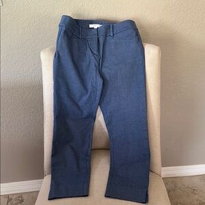 LOFT Navy Textured Trousers